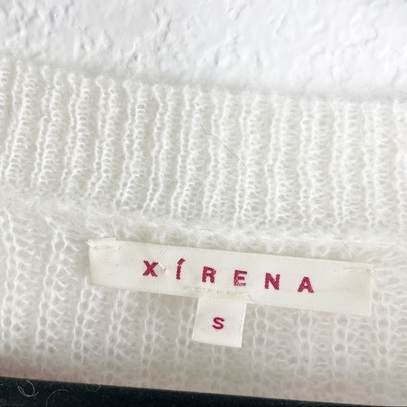 Xirena Striped Alpaca Mohair Knit Sweater Oversized Crew Neck Small Pink White - Picture 6 of 6